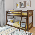 Modern wooden bunk bed in children's bedroom with yellow bedding, ladder, decorative pillows, striped rug and framed cat wall art