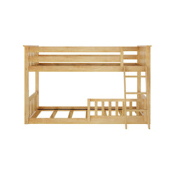 180214001109 : Bunk Beds Twin over Twin Low Bunk with Single Guard Rail, Natural