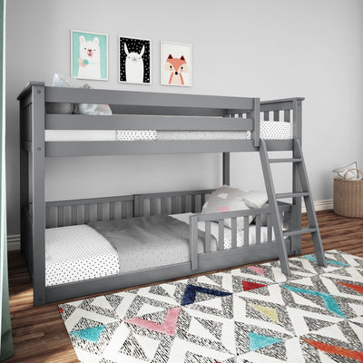 Twin Over Twin Low Bunk With Guard Rails – Max and Lily