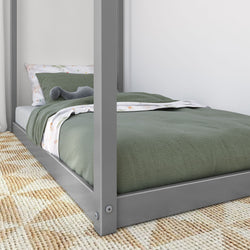 180215-121 : Kids Beds Twin-Size House Bed, Grey