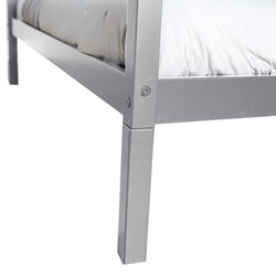 180215121109 : Kids Beds House Bed with 1 Guard Rail, Grey