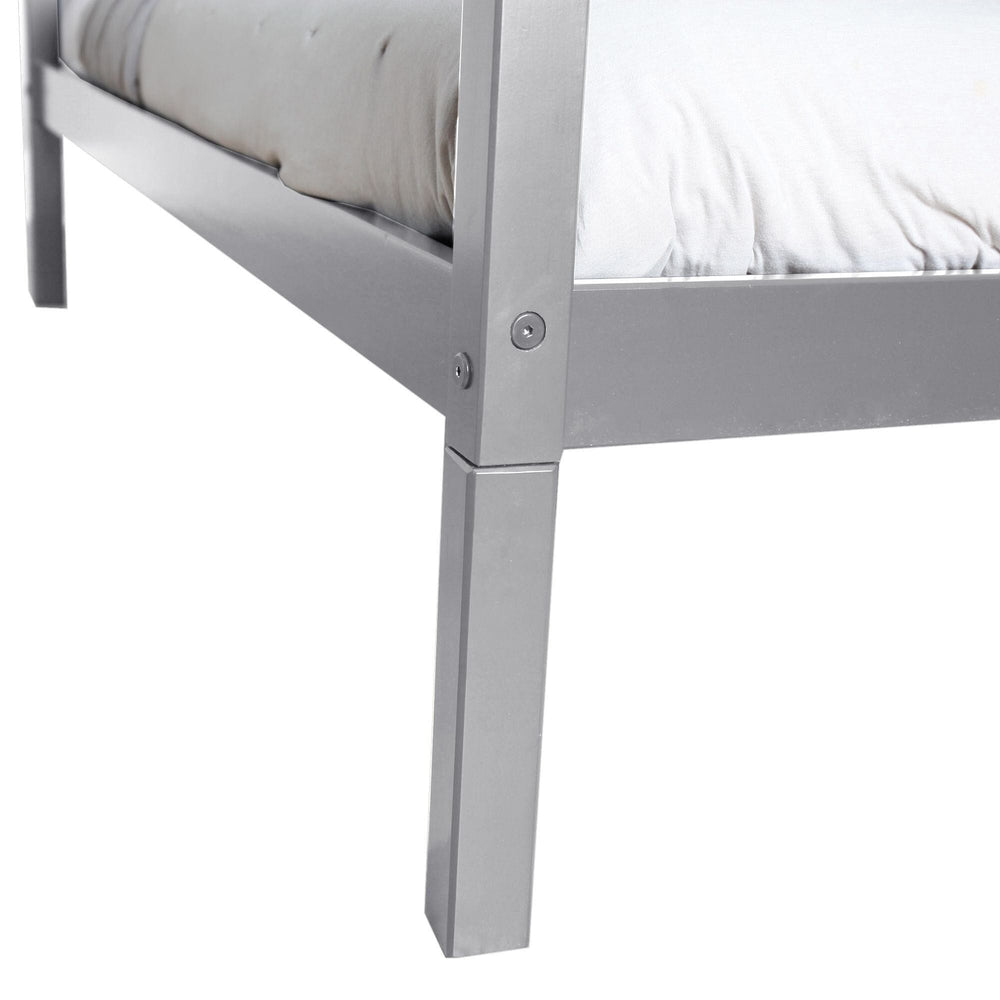 180215121209 : Kids Beds House Bed with 2 Guard Rails, Grey