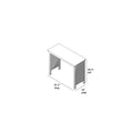 Minimalist rectangular writing desk/console table with panel sides, illustrated with dimensions 41.5 in long × 15 in deep × 28.5 in high