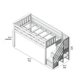 Twin Low Loft Bed With Stairs