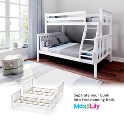 180231-002 : Bunk Beds Twin Over Full Bunk Bed, White