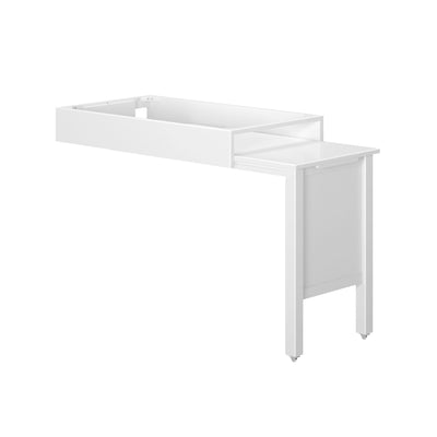 White modern bench leg, ideal for kitchen islands or peninsula set-ups.