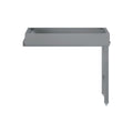 Modern gray metal table frame on white background, sleek minimalist design.