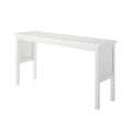 White wooden bench with minimalist design suitable for modern home decor.