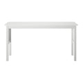 White rectangular dining table with minimalist design, perfect for modern kitchen and dining room.