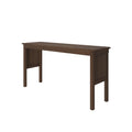 Dark brown wooden console table with narrow rectangular top, minimalist writing desk for entryway or hallway