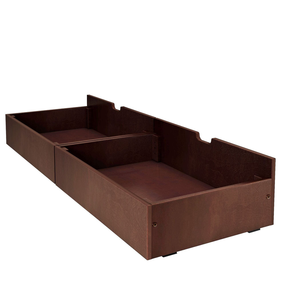 180262-005 : Component Underbed Storage Drawers with Rubber Castors (Fingerjoint), Espresso