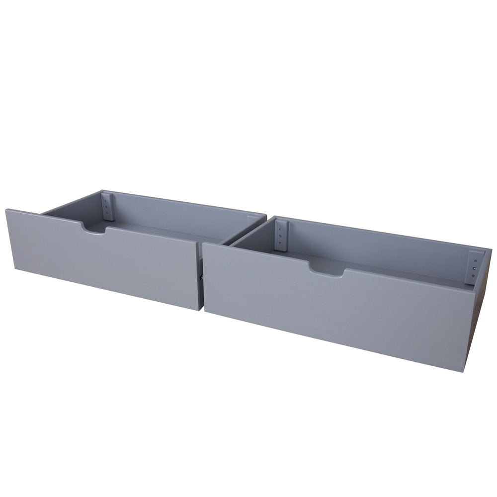 180262-121 : Component Underbed Storage Drawers with Rubber Castors (Fingerjoint), Grey