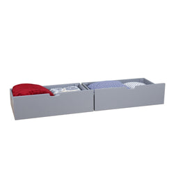 180262-121 : Component Underbed Storage Drawers with Rubber Castors (Fingerjoint), Grey