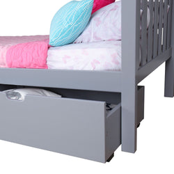 180262-121 : Component Underbed Storage Drawers with Rubber Castors (Fingerjoint), Grey