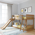 Twin Over Twin Low Bunk Bed With Slide