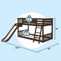Twin Over Twin Low Bunk Bed With Slide