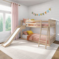 Twin Over Twin Low Bunk Bed With Slide