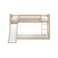 Twin Over Twin Low Bunk Bed With Slide