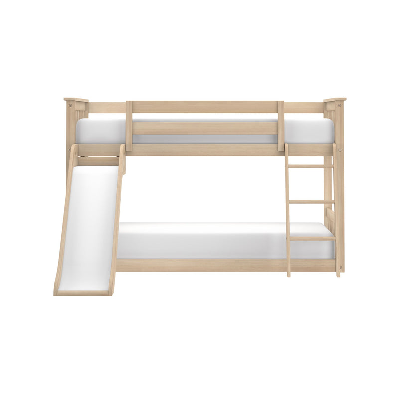 Twin Over Twin Low Bunk Bed With Slide