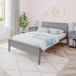 181101-121 : Kids Beds Classic Full-Size Bed with Panel Headboard, Grey