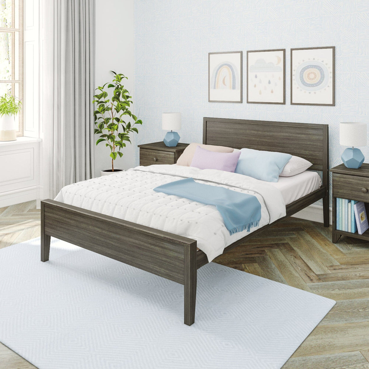 181101-151 : Kids Beds Classic Full-Size Bed with Panel Headboard, Clay