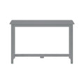 Modern gray wood console table with rectangular top and stretcher base, ideal for entryway, hallway, or living room