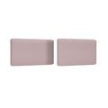 Pair of blush pink textured rectangular sofa cushions on white background, modern minimalist living room throw pillows