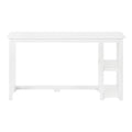 White modern writing desk with right-side open storage shelves, compact home office computer desk