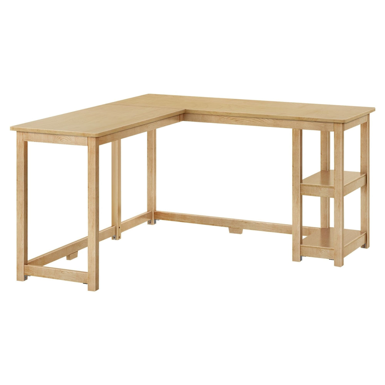 181450-001 : Furniture K/D Corner Desk w/ Shelves, Natural