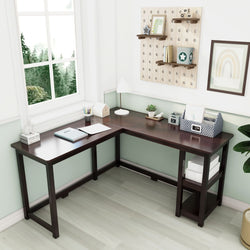 181450-005 : Furniture K/D Corner Desk w/ Shelves, Espresso