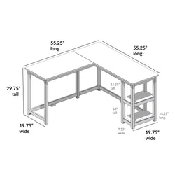 181450-151 : Furniture K/D Corner Desk w/ Shelves, Clay