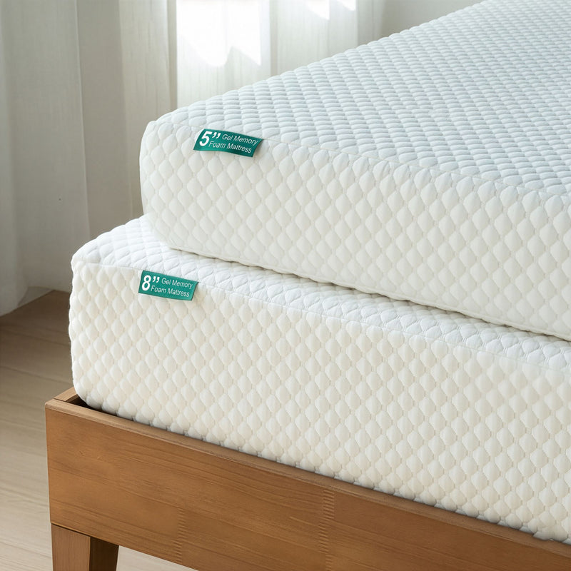 5- & 8-Inch Twin Memory Foam Mattress Bundle