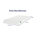 Twin-size mattress 38.5 in x 75 in x 5 in, white quilted low-profile foam mattress ideal for kids, guest rooms, bunk beds and RVs