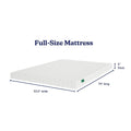Full-size low-profile mattress – 5-inch thick, 53.5 in x 75 in, white quilted cover