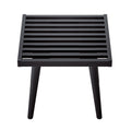 Black modern slatted outdoor coffee table with minimalist design
