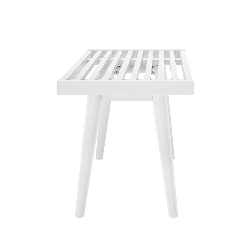 184301-002 : Accessories Mid-Century Modern Twin-Size Bench, White