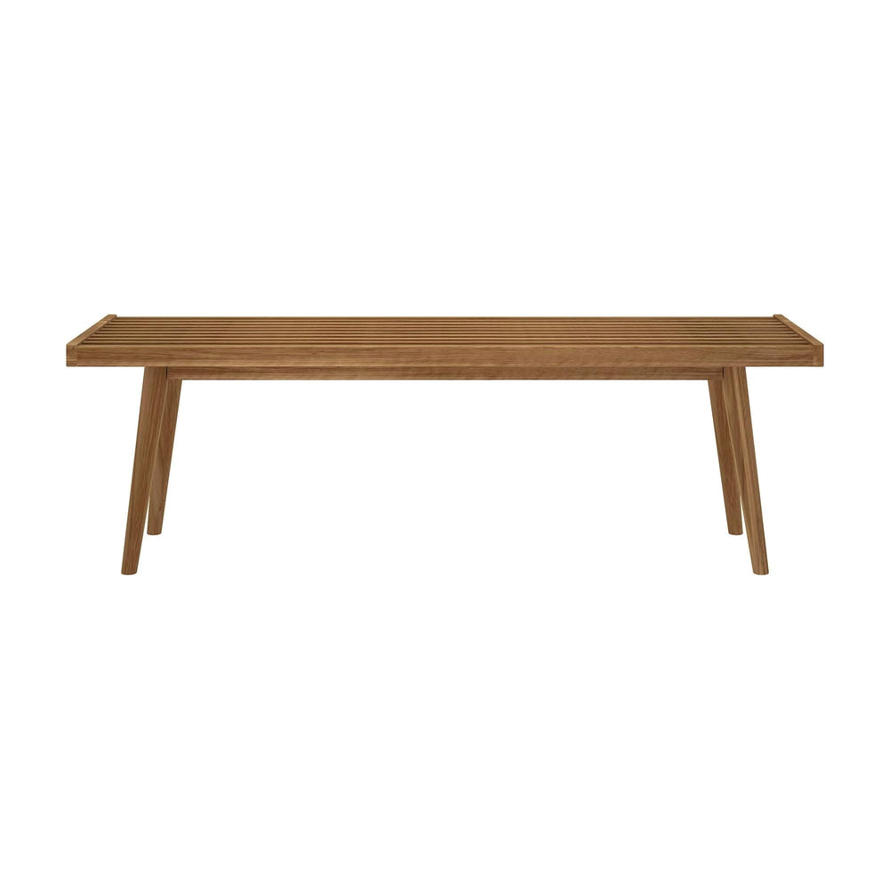 184302-007 : Seating Mid-Century Modern Full-Size Bench, Pecan