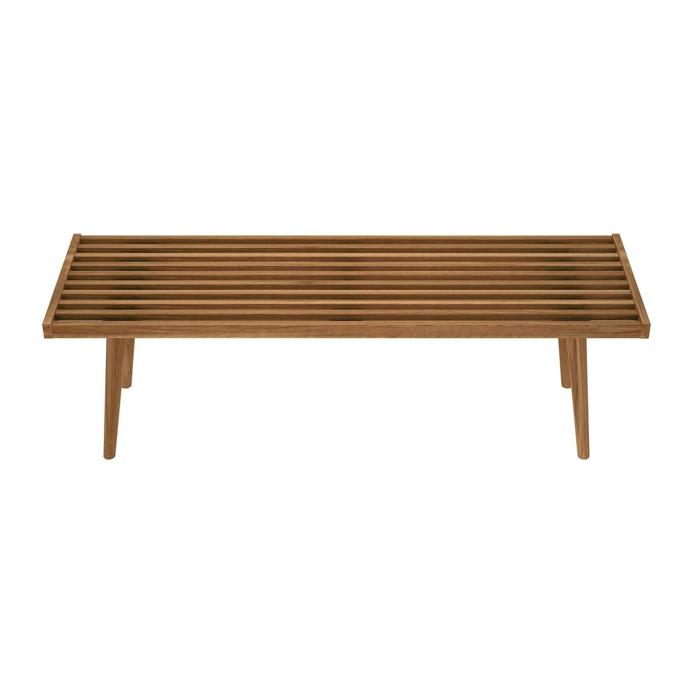 184302-007 : Seating Mid-Century Modern Full-Size Bench, Pecan