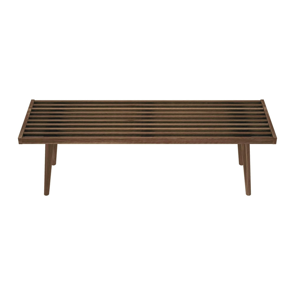 184302-008 : Accessories Mid-Century Modern Full-Size Bench, Walnut