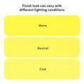 Color swatches showing how warm, neutral, and cool tones vary in different lighting conditions.