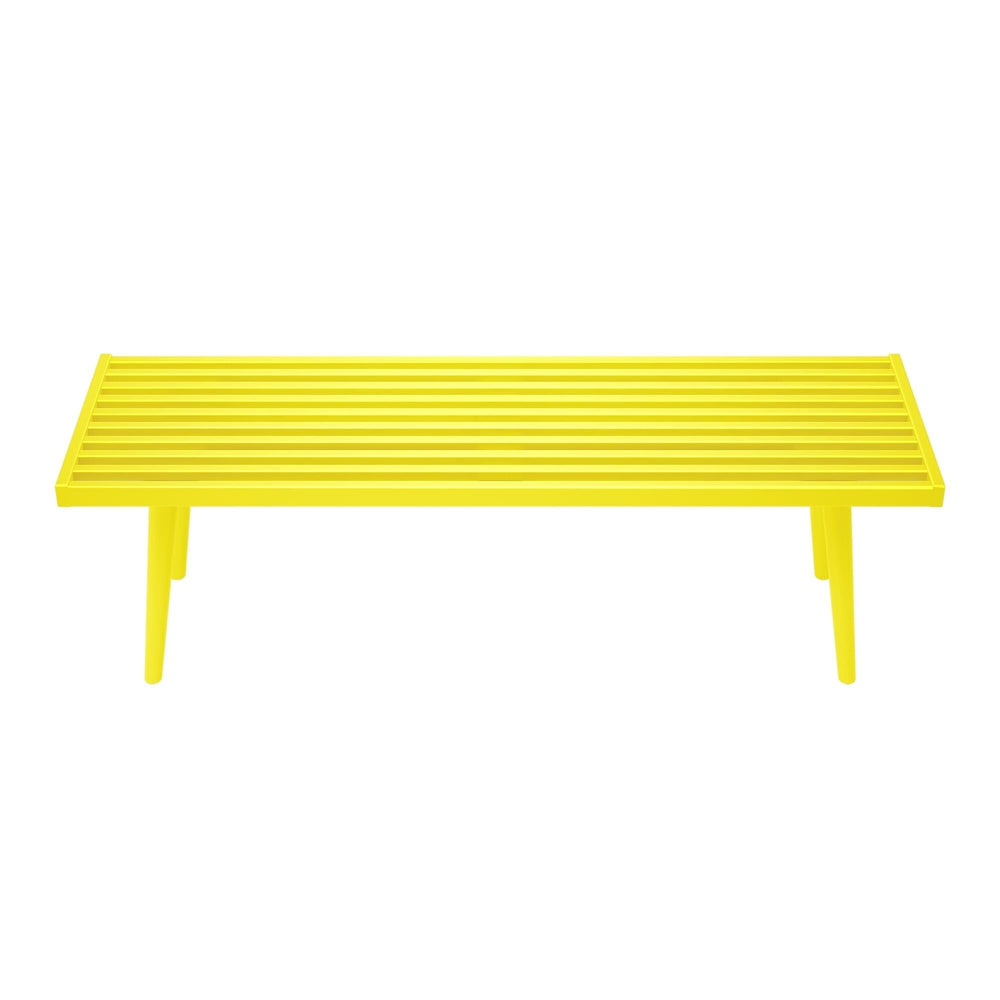 184302-106 : Accessories Mid-Century Modern Full-Size Bench, Yellow