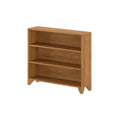 Mid-century modern tall oak bookshelf with multiple open shelves and tapered legs, ideal living room bookcase for storage and display