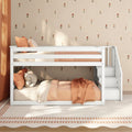 Full Over Full Low Bunk Bed With Stairs