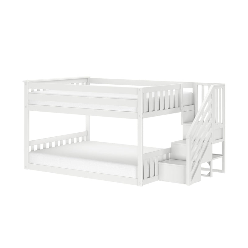 Full Over Full Low Bunk Bed With Stairs