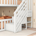 Full Over Full Low Bunk Bed With Stairs