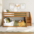 Full Over Full Low Bunk Bed With Stairs