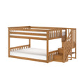 Full Over Full Low Bunk Bed With Stairs
