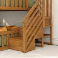 Full Over Full Low Bunk Bed With Stairs