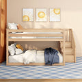 Full Over Full Low Bunk Bed With Stairs