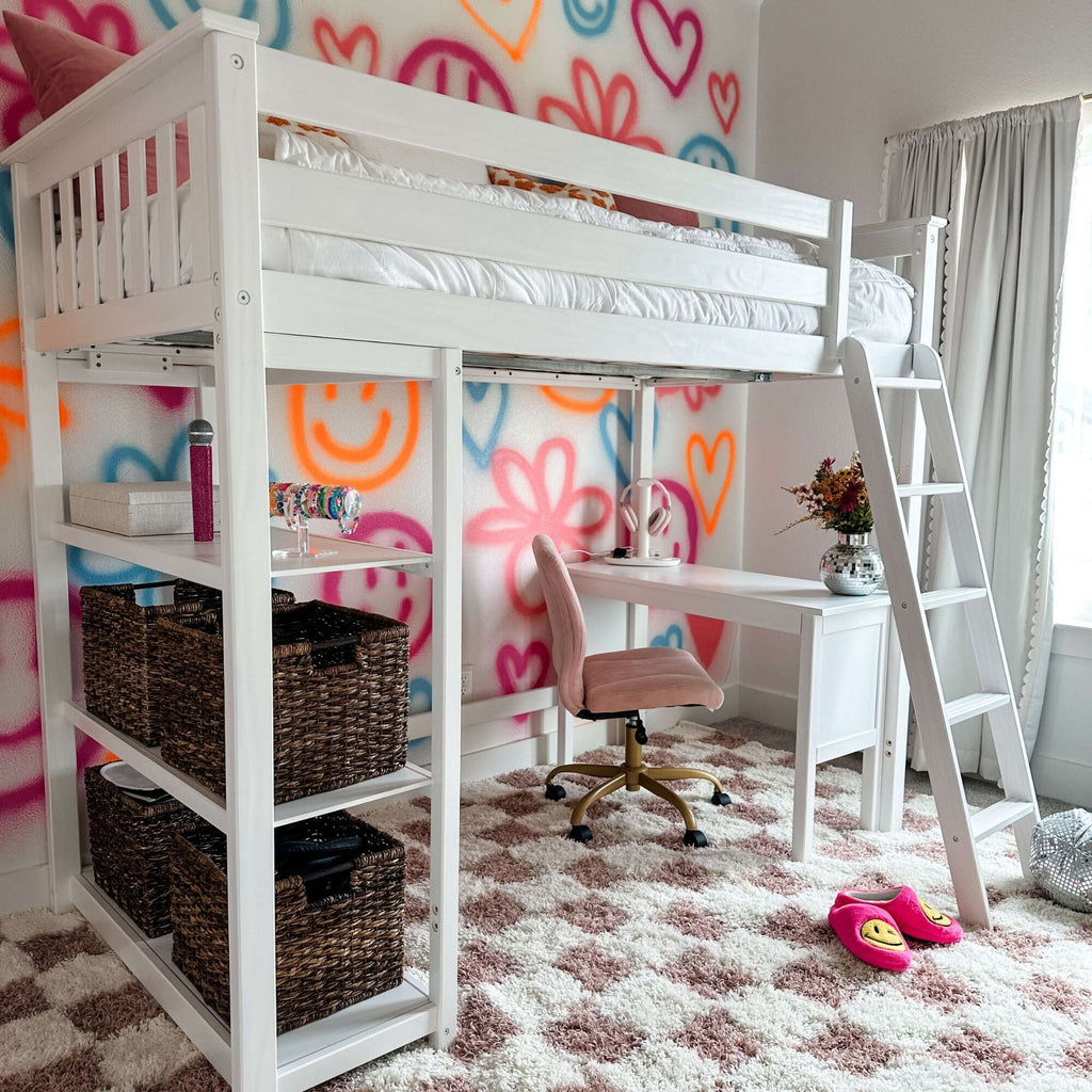 Twin Loft Bed With Bookcase Desk – Max and Lily